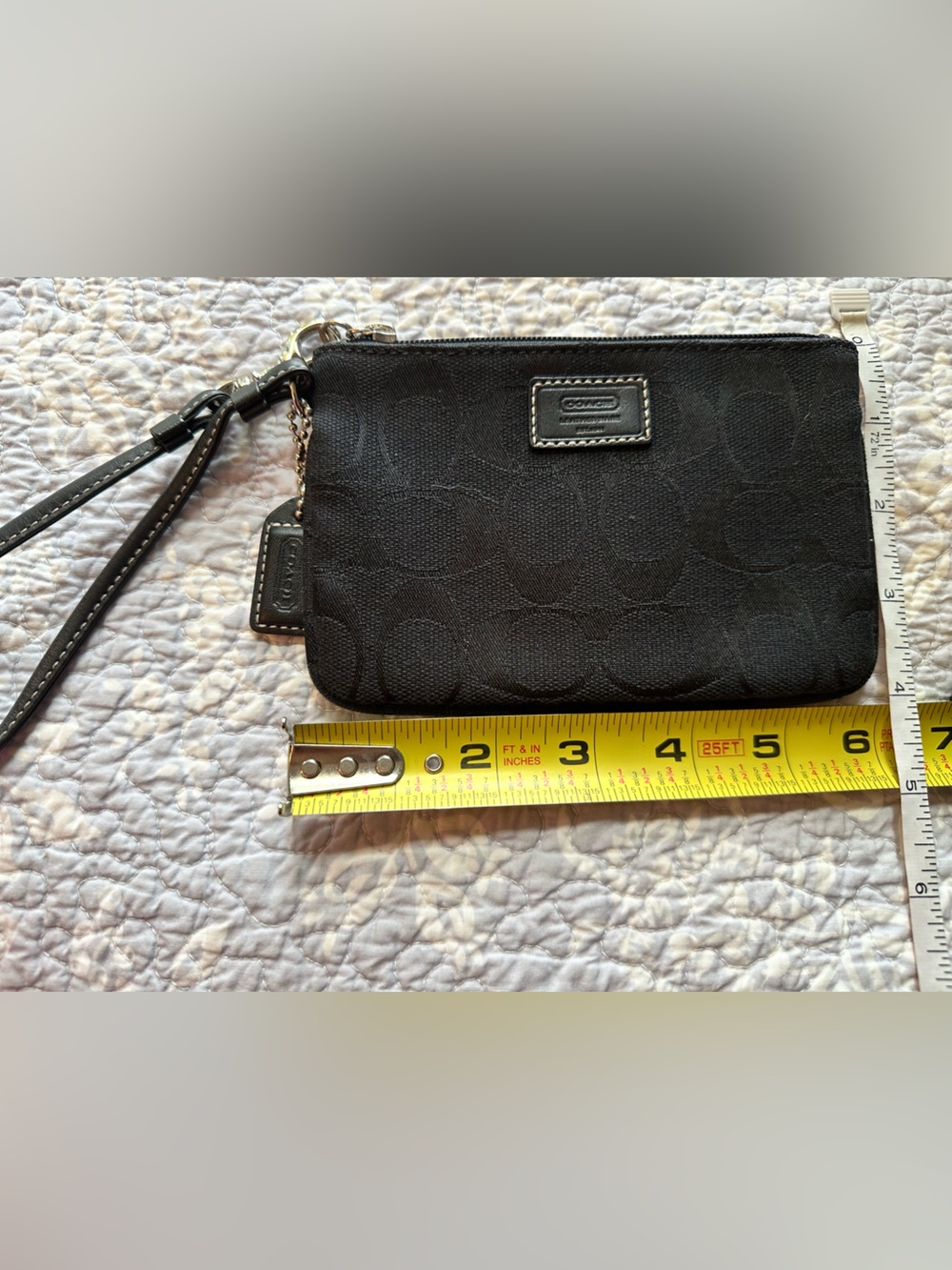 Coach Black Signature Wristlet